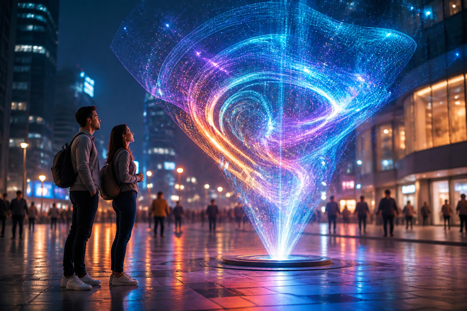 Projection holographique urbaine