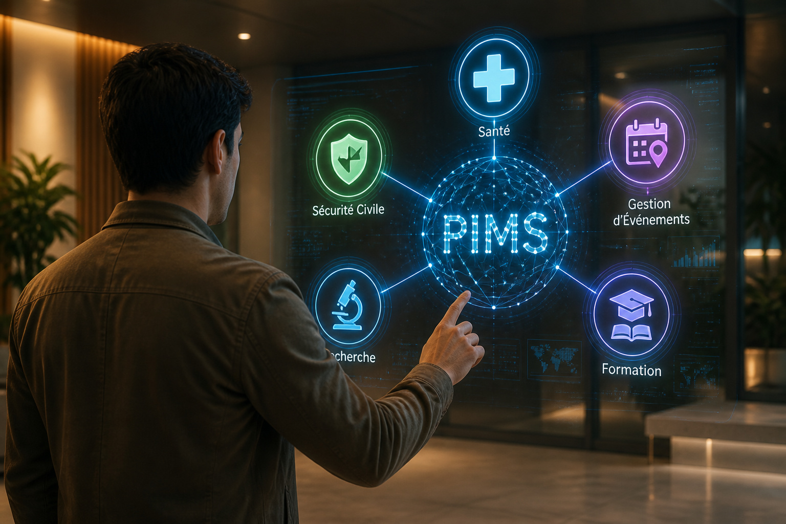 Interaction avec un hologramme pims